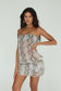 Izzy Printed Bandeau Mini Dress - Python
