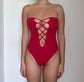 Pip Skimpy Bandeau Lace up Front Swimsuit - Velvet