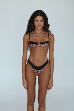 Fiona Underwire Bikini Top - Bronze Python