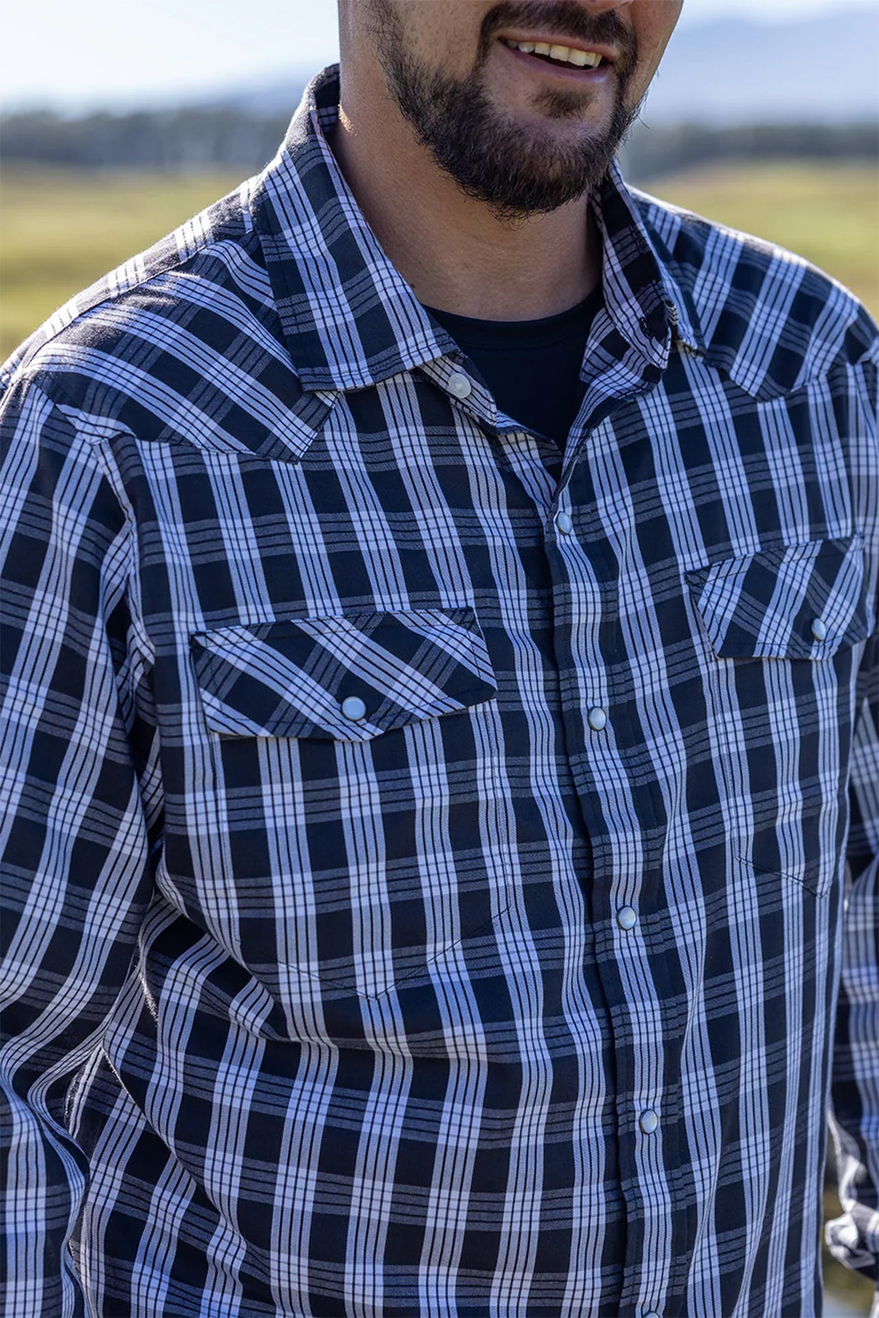 Palaka Western Shirt - Black