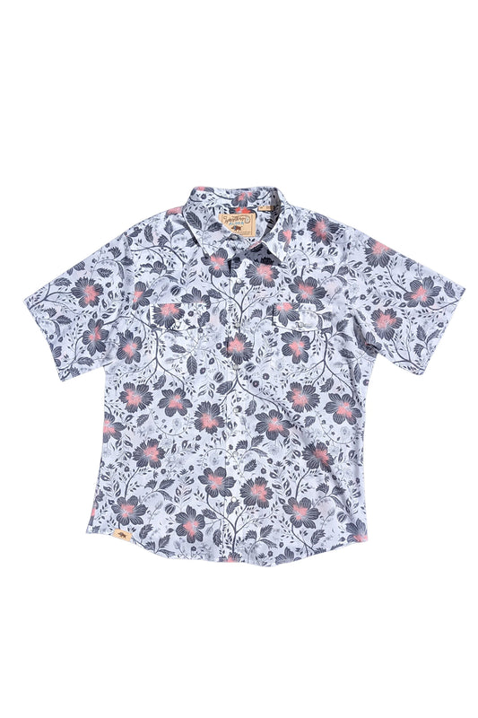 Folk Hibiscus Short Sleeve Shirt
