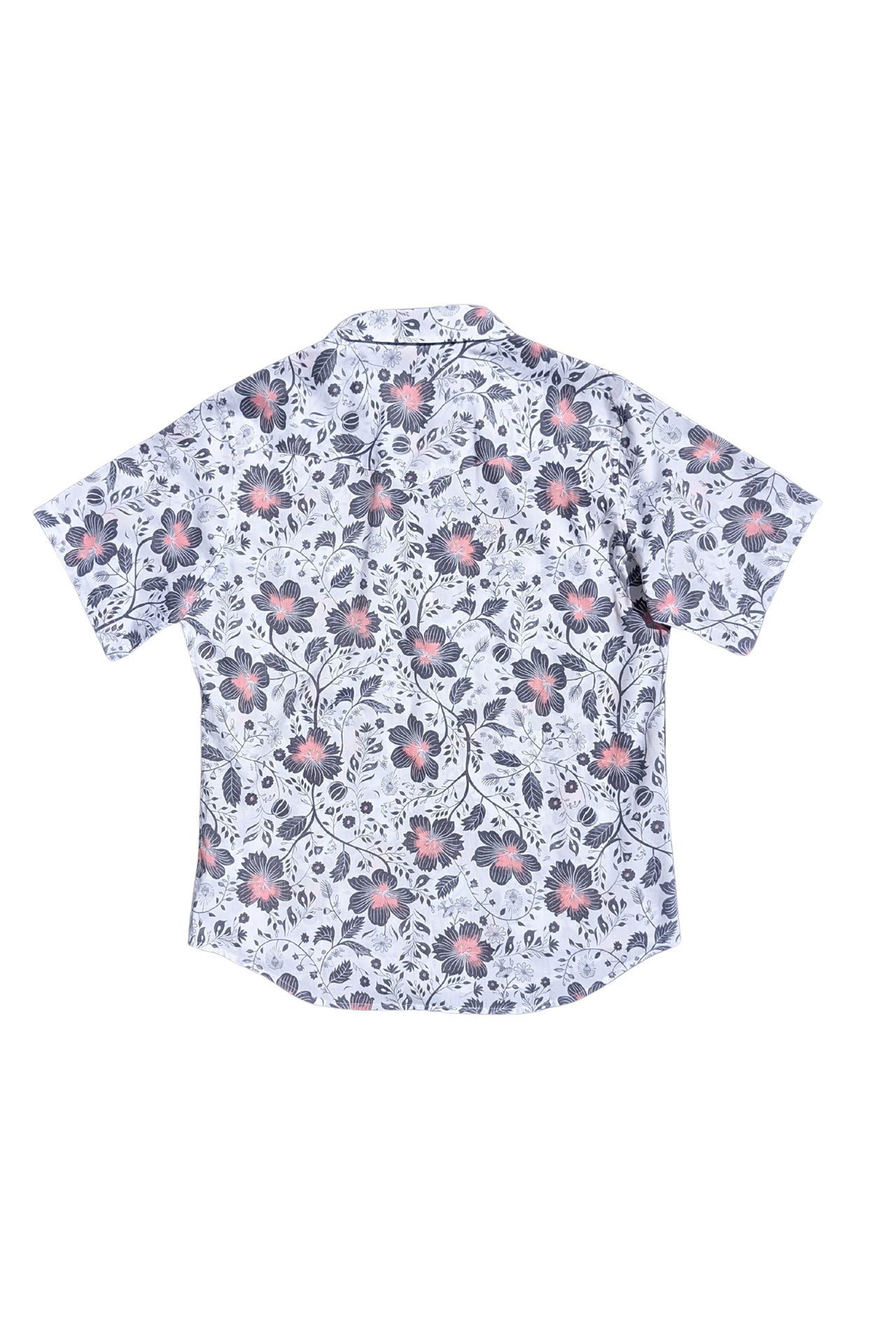 Folk Hibiscus Short Sleeve Shirt