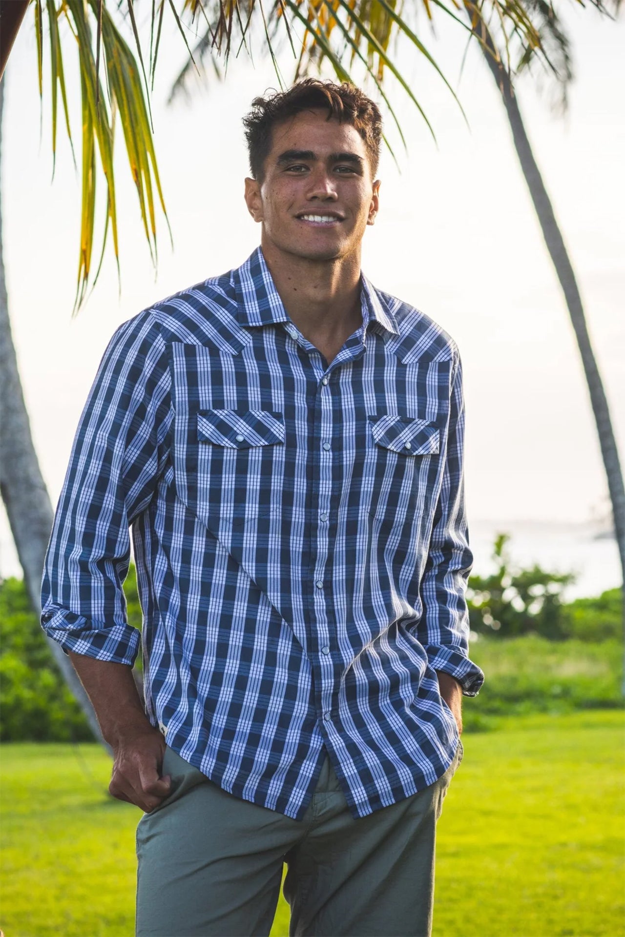 Palaka Western Shirt - Blue