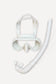 White silicone mask and snorkel set with tempered glass lenses.