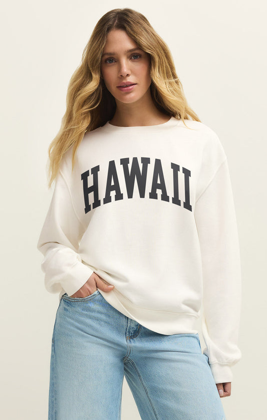 Hawaii Boyfriend Sweatshirt - Sea Salt