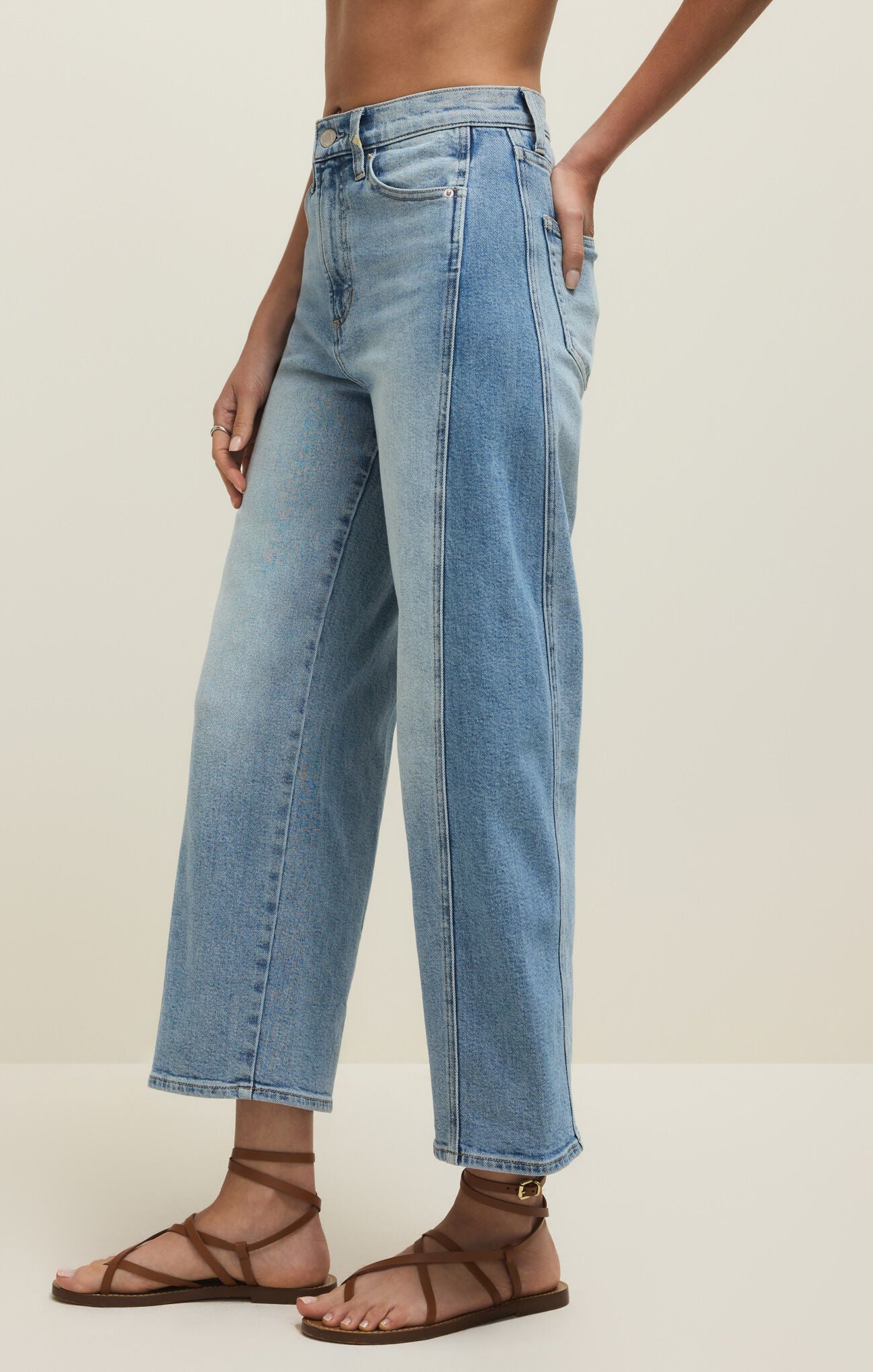 Luna High Rise Crop Bowed Jean - Utopia