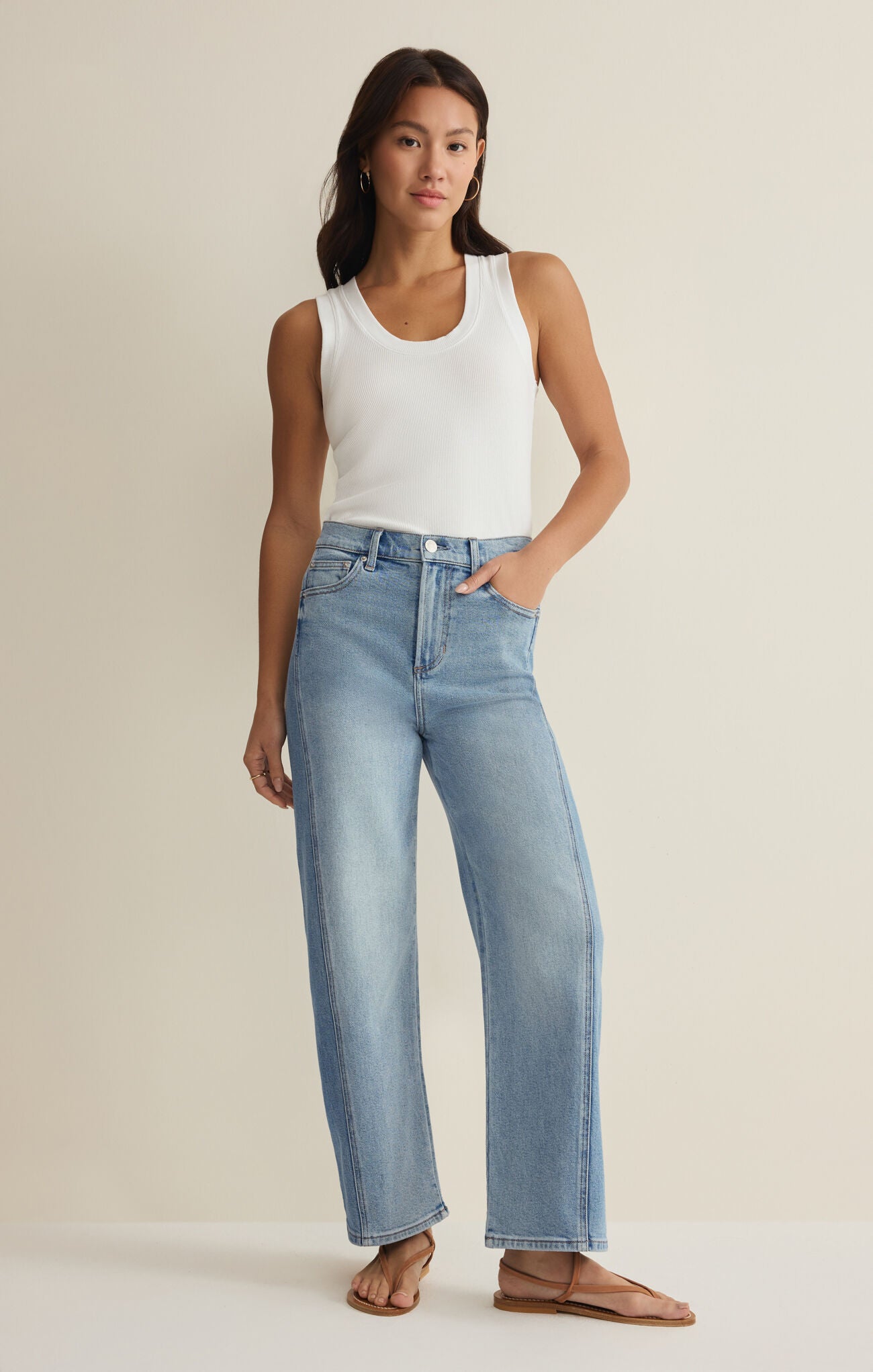 Luna High Rise Crop Bowed Jean - Utopia