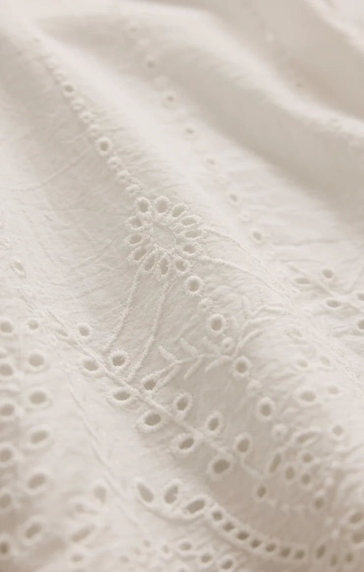 Oceanside Embroidered Top - White